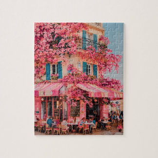 Quebra-cabeça Café da Flor Rosa Puzzle – Paraíso Florido em Rosa