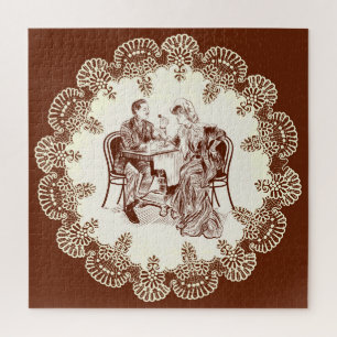 Quebra-cabeça café e amor