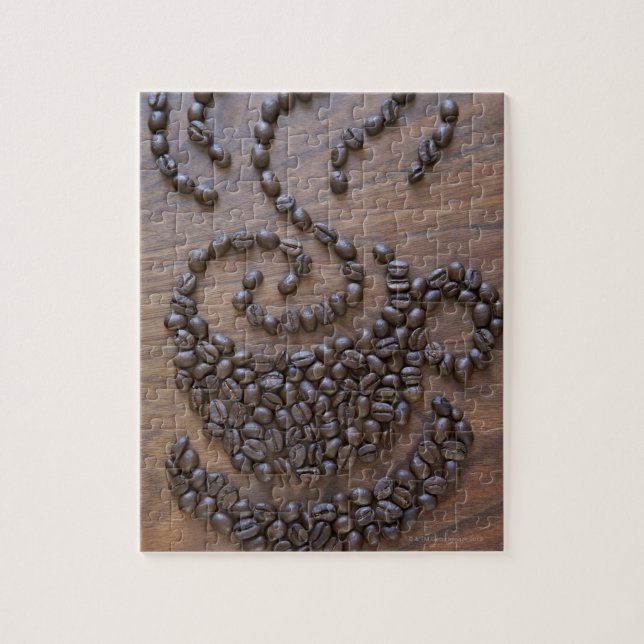 Quebra-cabeça Café ilustrado com café (Vertical)
