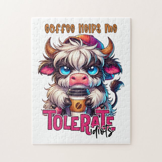 Quebra-cabeça Café Me Ajuda a Tolerar Idiotas  (Vertical)