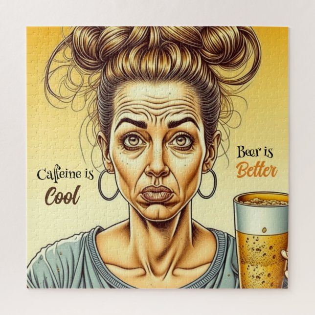 Quebra-cabeça Cafeine é bom, Beer é melhor (Vertical)