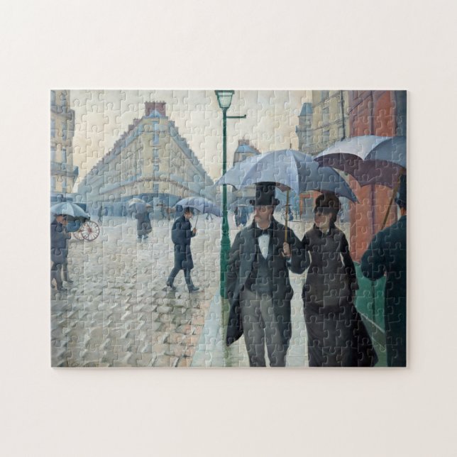 Quebra-cabeça Caillebotte Paris Street Rainy Day Painting (Horizontal)