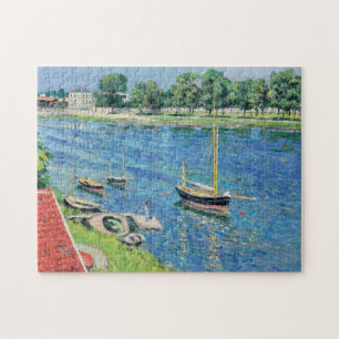 Quebra-cabeça Caillebotte - Seine em Argenteuil, Barcos ancorado