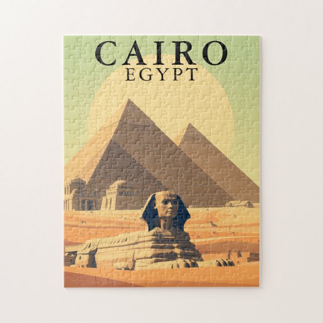 Quebra-cabeça Cairo Egito Viagem Vintage (Vertical)