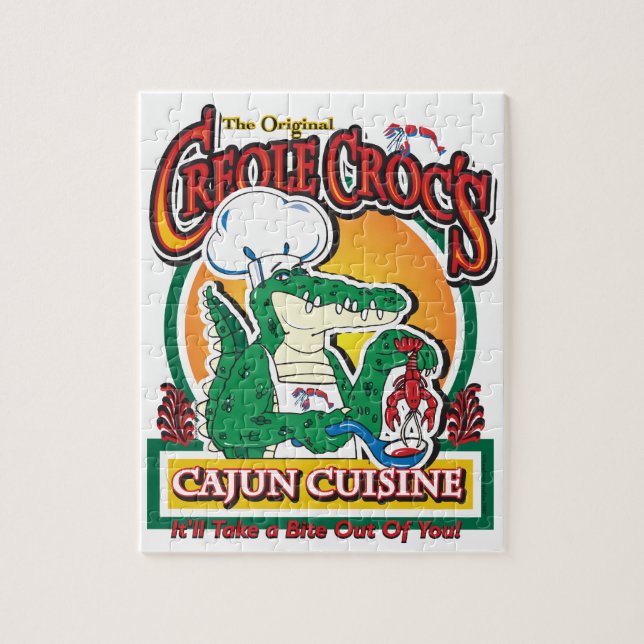 Quebra-cabeça Cajun Creole Mardi Gras Crocodilo (Vertical)