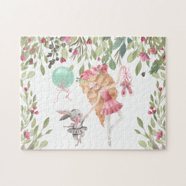 Quebra-cabeça Calçados de Balé de Flores Coelhinhas Ballerina Ro (Horizontal)