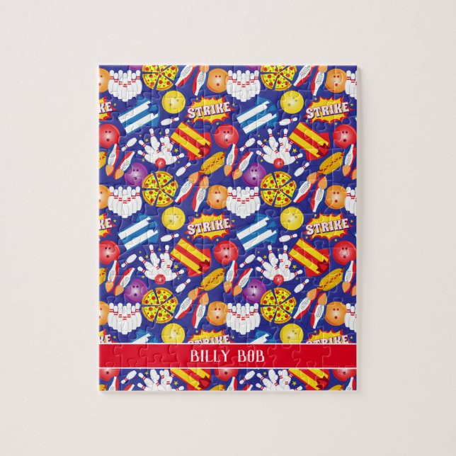 Quebra-cabeça Calçados de camisas de Boliche de dez pinos Pizza  (Vertical)