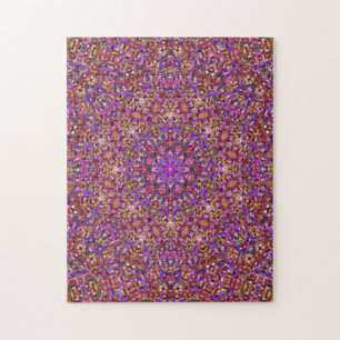 Quebra-cabeça Caleidoscópio roxo do teste padrão do azulejo do