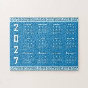 Quebra-cabeça Calendário 2027, Fretwork Grego, Cosmic Latte em A