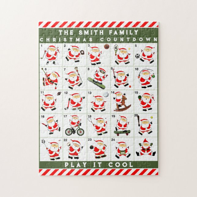 Quebra-cabeça Calendário Antecipado de Natal personalizado (Vertical)