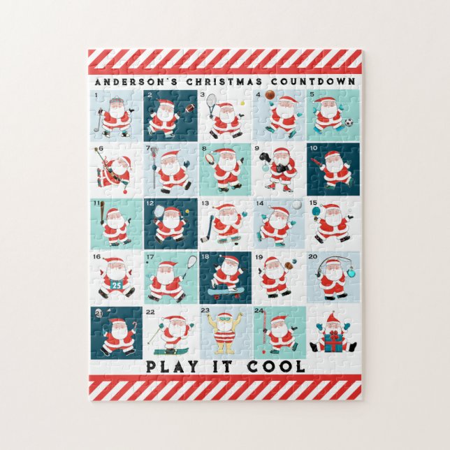 Quebra-cabeça Calendário Avançado de Natal Esportivo (Vertical)