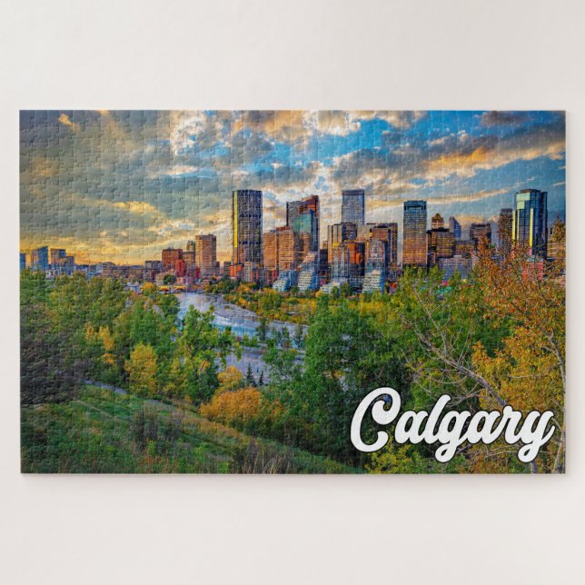 Quebra-cabeça Calgary de tirar o fôlego, Alberta, Canadá (Horizontal)