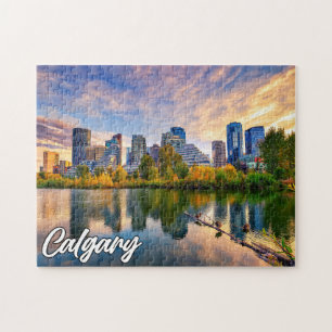 Quebra-cabeça Calgary Skyline, Alberta, Canadá