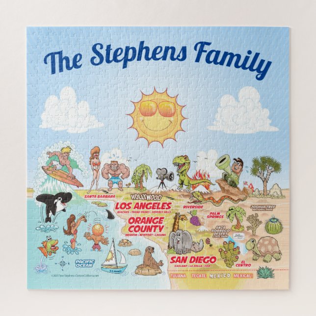 Quebra-cabeça Califórnia do Sul Personalizada (Vertical)