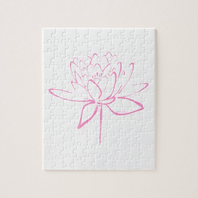 Quebra-cabeça Caligrafia de Lótus (Rosa) (Vertical)
