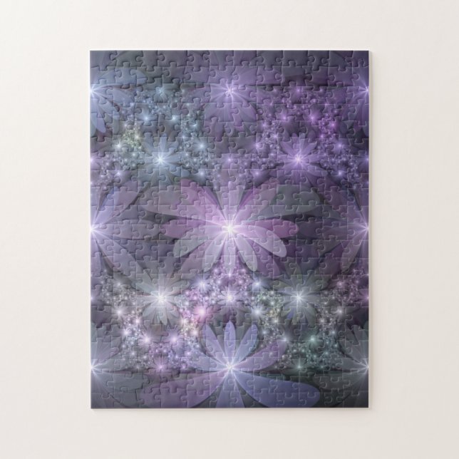 Quebra-cabeça Cama de Flores Arte Fractal Abstrato Brilhante e M (Vertical)