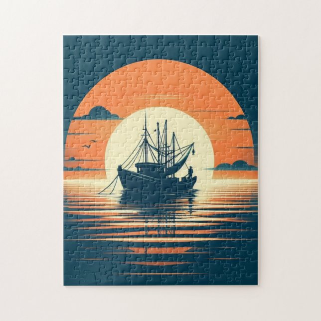 Quebra-cabeça Camarão/camarão náutico/pesca (Vertical)