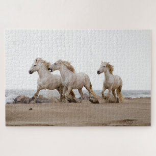 Quebra-cabeça Camargue Horses Running on the Beach
