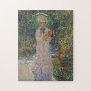 Quebra-cabeça Camille com Green Parasol Monet Fine Art