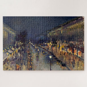 Quebra-cabeça Camille Pissarro Boulevard Montmartre à noite