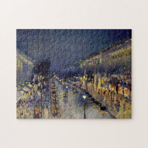 Quebra-cabeça Camille Pissarro - Boulevard Montmartre à Noite