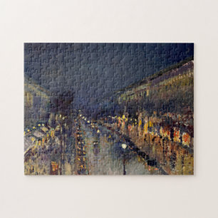 Quebra-cabeça Camille Pissarro Boulevard Montmartre à noite