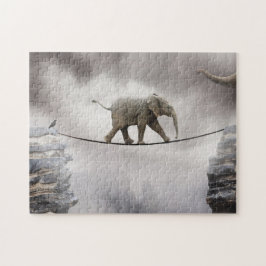 Quebra-cabeça Caminhadas do elefante do bebê o Tightrope