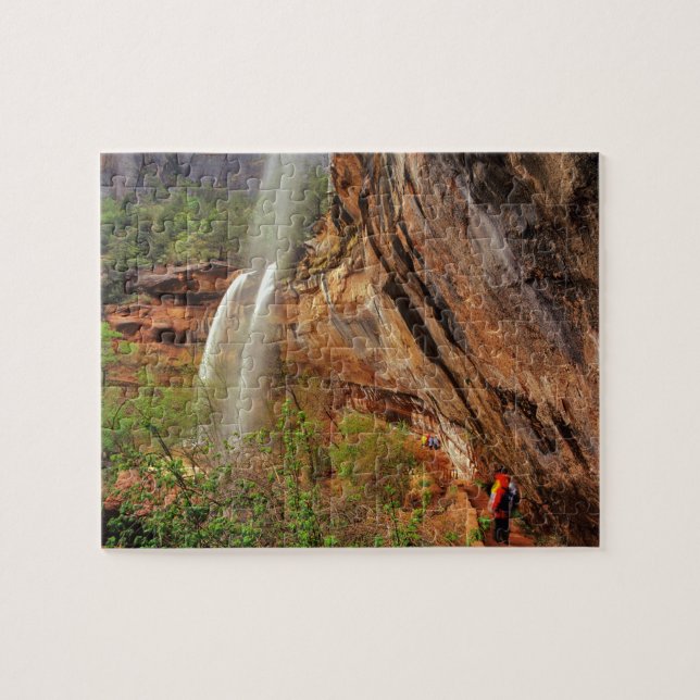 Quebra-cabeça Caminhando na Trilha Emerald Pools em Zion Nationa (Horizontal)