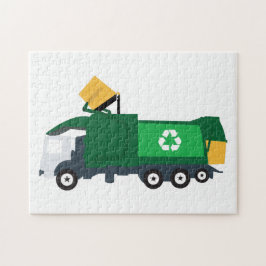Quebra-cabeça Caminhão de lixo reciclagem