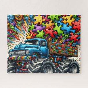 Quebra-cabeça Caminhão do Autismo Peça de Puzzle