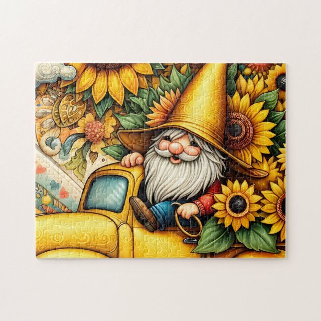 Quebra-cabeça Caminhão Gnome do Girassol (Horizontal)