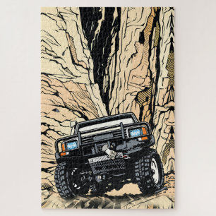 Quebra-cabeça Caminhão Off-Road Retro Rock Crawl Arte Pop