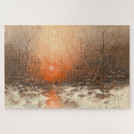 Quebra-cabeça Caminho da Floresta com Caçador no Sunset