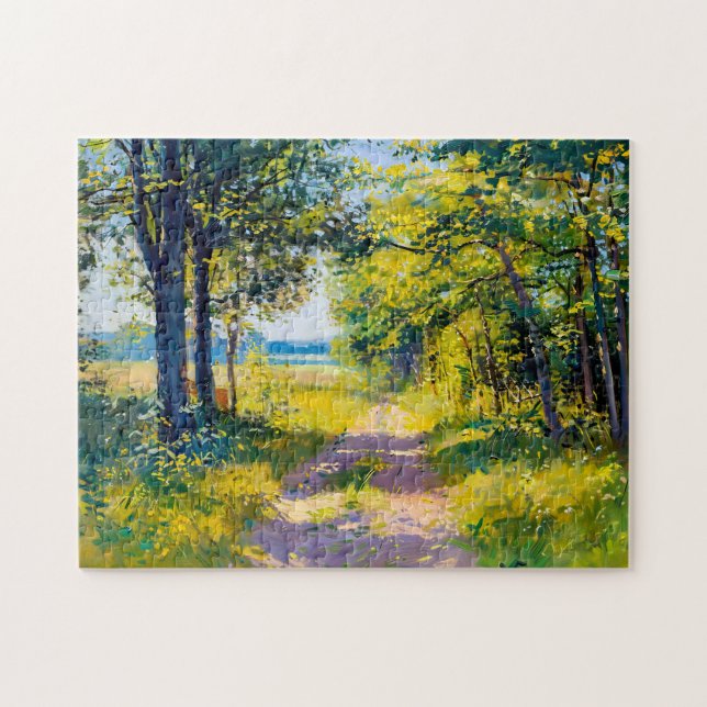 Quebra-cabeça Caminho da Floresta no Verão Ouro (Horizontal)