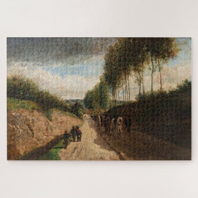 Quebra-cabeça Caminho Hollow, arredores de Chailly - Pissarro (Horizontal)