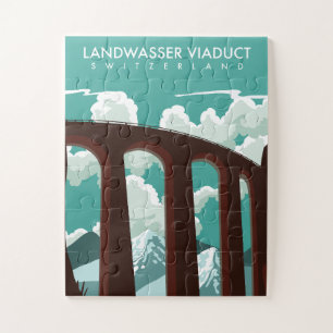 Quebra-cabeça Camiseta do Viaduto de Landwasser Suíça