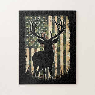 Quebra-cabeça Camo US Flag Deer Hunting Camoflage Hunter