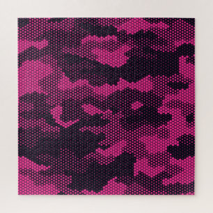 Quebra-cabeça Camouflage hexagonal, fundo de textura militar