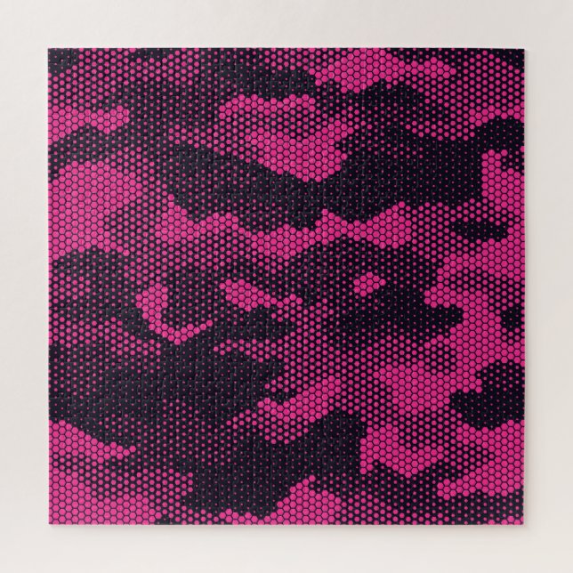 Quebra-cabeça Camouflage hexagonal, fundo de textura militar (Vertical)
