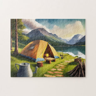 Quebra-cabeça Camp Art Quiet Campsite 1 Fotografias Quebra-cabeç