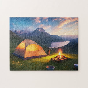 Quebra-cabeça Camp Art Quiet Campsite 2 Fotografias Quebra-cabeç