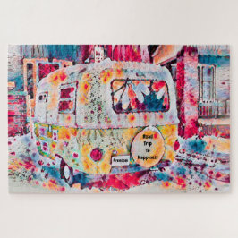 Quebra-cabeça Camper Retro Hippie Road Trip To Feliz Freedom