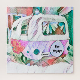 Quebra-cabeça Camper Retro Vintage Hippie Bon Voyage Adventure