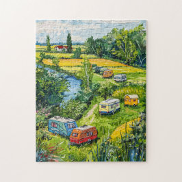 Quebra-cabeça Camper Vans by Tulip Fields Fantasy Painting