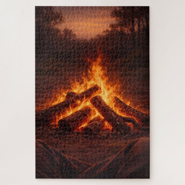 Quebra-cabeça Campfire Thoughts | Fireside Art | Puzzle (Vertical)