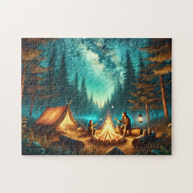 Quebra-cabeça Camping Adventure Father & Child Campfire (Horizontal)