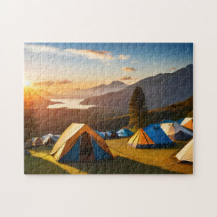 Quebra-cabeça Campismo Montanhoso do Acampamento Sunrise 4 Foto