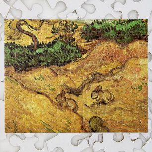 Quebra-cabeça Campo com Dois Coelhos por Vincent van Gogh