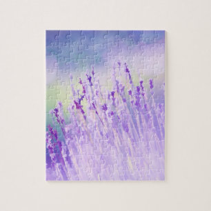 Quebra-cabeça Campo de flor da lavanda ou roxo bonito do prado