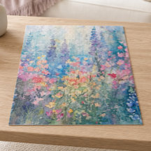 Campo de Flores Silvestres em Aquarela Pastel